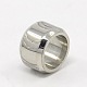 Stainless Steel Large Hole Column Carved Circular Arc Beads STAS-G037-04-2