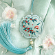 Kits de decoración de colgante de bolsita con forma de flor de bordado diy DIY-WH0033-57B-4