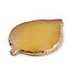 樹脂模造天然石風プレート  化粧ネイルアートツール用  金色のエッジの葉の形  きいろ  11.5~11.7x7.7~7.8x0.8~1cm MRMJ-H001-B01-3
