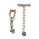 Eco-Friendly Brass Pave Clear Cubic Zirconia Toggle Clasps with Extended Chains KK-M258-10AS-1