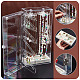 Rechteckige Schmuck-Organizer-Aufbewahrungsbox aus Kunststoff mit 24 Haken OBOX-WH0001-06-4