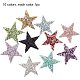 PandaHall Elite 10 Colors Star Crystal Glitter Rhinestone Stickers Iron on Stickers Bling Star Patches for Dress Home Decoration FIND-PH0016-07-4