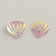 Accessoires ornement de coquille forme des perles en plastique de paillette X-PVC-Q012-19x18-21-1