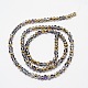 Faceted Rondelle Half Plated Electroplate Glass Beads Strands EGLA-M007-3mm-03-3