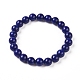 Bracciali elasticizzati con perle rotonde di lapislazzuli BJEW-L593-A08-1