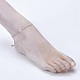 Stainless Steel Cable Chain Anklets AJEW-AN00248-4