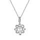 TINYSAND Sterling Silver Pearl Flower Dangle Necklaces TS-CN-021-1