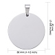 DIY Materials 201 Stainless Steel Flat Round Hand Stamping Blank Tag Pendants STAS-O044-125-3
