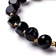 Bracelets de perles extensibles en oeil de tigre naturel à facettes BJEW-H543-A01-2