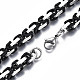 Two Tone 201 Stainless Steel Byzantine Chain Bracelet for Men Women BJEW-S057-87A-3