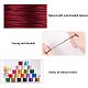 JEWELEADER 20 Colors About 650 Yard Rattail Nylon Cord 1mm Chinese Knotting Cord Braided Macrame Thread Beading String for DIY Jewellery Making Kumihimo Friendship Bracelets Sewing NWIR-PH0001-18-4