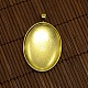 40x30mm Clear Oval Glass Cabochon Cover and Alloy Blank Pendant Cabochon Settings for DIY Portrait Pendant Making DIY-X0159-G-LF-2