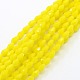 Opaque Solid Color Crystal Glass Faceted Teardrop Beads Strands GLAA-F022-A02-2