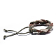 Unisex Adjustable Braided Leather Cord Bracelets BJEW-BB15532-3