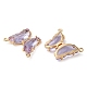 Brass Pave Faceted Glass Connector Charms FIND-Z020-03L-2