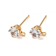 Латунные серьги-гвоздики из циркония KK-F898-14C-G-2