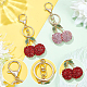 BENECREAT 2 Styles Lovely Cherry with Leaves Keychain KEYC-BC0001-13-4