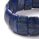 Pulsera elástica con cuentas rectangulares de lapislázuli natural BJEW-P270-02-3