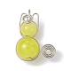 Imitation Jade Glass Bead Pendants PALLOY-JF02479-2