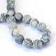 Chapelets de perle ronde en pierre de soie noire/pierre nette X-G-E334-6mm-25-3