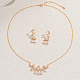 Комплекты серег и ожерелий из латуни с микропаве из кубических цирконий в форме луны и звезды для женщин FS1088-1-4