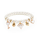 Bracelet extensible en perles d'imitation en plastique ABS avec breloques en alliage d'émail pour enfants BJEW-JB08524-03-1