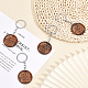 Chgcraft 20 pièces mamans- porte-clés en bois gravé porte-clés pendentif rond plat en bois gravé avec fer trouver porte-clés accessoire pour cadeau de fête des mères FIND-WH0150-17-5