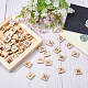 OLYCRAFT 105pcs Wood Letter Tiles with Holder for DIY Wood Gift Decoration Alphabet Wooden Pieces Numbers Pendants Spelling Crafts and Game Stands WOOD-OC0001-39-6