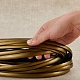 Peプラスチック模倣籐籐  立体織り素材  DIYのための  家具編み物  ストライプ柄のフラット  ゴールド  8x1.2mm  32 m /ロール KY-SZ0001-12D-3