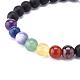 Natural & Synthetic Mixed Stone Round Bead Stretch Bracelets BJEW-JB02373-3