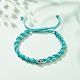 Waxed Polyester Cord Braided Wave Cord Bracelet with 304 Stainless Steel Beads BJEW-JB08254-2