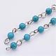 Turquoise synthétique main perles chaînes AJEW-JB00237-02-1