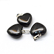 Coeur naturel pendentifs en pierre noire X-G-Q371-05-2