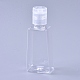 30mlの透明なペットプラスチック詰め替え可能なフリップトップキャップボトル  スクイズボトル  台形  透明  7.9x2.3x3.2cm  容量：30ml（1.01液量オンス） X-AJEW-WH0105-90-1
