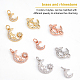 Unicraftale 9Pcs 9 Style Brass Micro Pave Clear Cubic Zirconia Charms ZIRC-UN0001-06-4