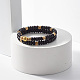 2pcs 2 bracelets extensibles de style noix de coco et lave naturelle et hématite synthétique BJEW-JB07825-2