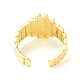Brass Rectangle Wrapped Open Cuff Ring for Women RJEW-P027-02G-3