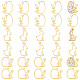 Dicosmétique 30 pièces 3 styles lapin ouvert dos lunette pendentifs alliage blanc résine époxy cadre pressé fleur pendentif doré pâques bijoux pendentif pour bricolage collier fabrication de bijoux FIND-DC0001-90-1