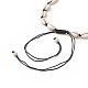 Halskette aus natürlichen Kaurimuscheln und synthetischen türkisfarbenen geflochtenen Perlen für Damen NJEW-JN04253-02-3