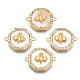 Brass Micro Pave Clear Cubic Zirconia Connector Charms KK-N233-153-1