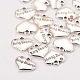Wedding Theme Antique Silver Tone Tibetan Style Heart with Ring Bearer Rhinestone Charms TIBEP-N005-15A-2