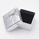 厚紙箱リングボックス  ちょう結びに  正方形  銀  5x5x3.1cm CBOX-G011-E01-2