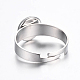 Adjustable 304 Stainless Steel Finger Rings Components STAS-G187-01P-8mm-2