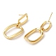 Brass Oval Dangle Stud Earrings Findings KK-Q780-03G-2