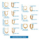 Fashewelry 14pcs 7 styles de boucles d'oreilles en laiton KK-FW0001-07-6