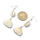 Shell Shape Natural Pearl & Shell Dangle Earrings for Women EJEW-TA00303-3