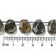 天然石ラブラドライトビーズ連売り  多面カット  ティアドロップ  トップ掘削  10~18x8~13x3~7mm  穴：1mm  約27個/連  15.79''~15.98''（40.1~40.6センチメートル） G-Z040-A03-01-5