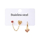 Комплекты из серег-гвоздиков и колец из нержавеющей стали 304 EJEW-K268-93G-01-4-4