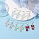 Boucles d'oreilles pendantes en verre avec nœud papillon et cœur EJEW-JE05647-2