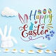 FINGERINSPIRE Happy Easter Stencil 30x30cm Reusable Easter Buuny and Egg Drawing Stencil Large Size Easter Day Decoration Stencil for Painting on Wall DIY-WH0383-0009-7